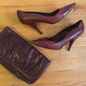 Vintage DKNY Italian Leather Pump w/ Clutch